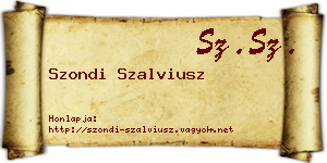 Szondi Szalviusz névjegykártya